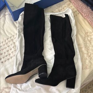 Stuart Weitzman Black Heeled Boots Classic Suede